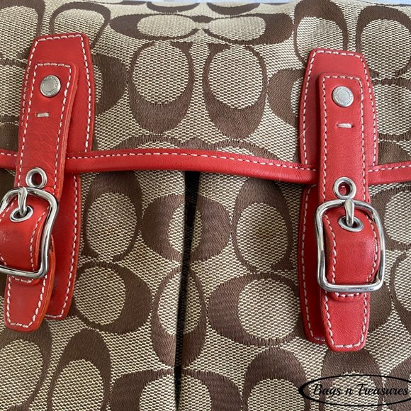 Coach Crossbody with Red Leather Trim - Picture 7 of 11